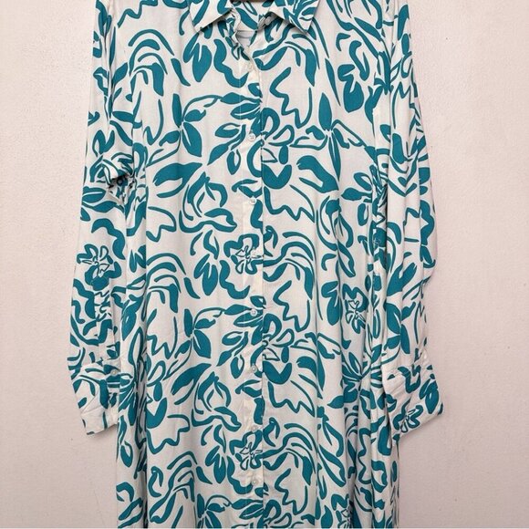 Threadbare Womens Large Turquoise Midi Shirt Dress - Picture 5 of 12
